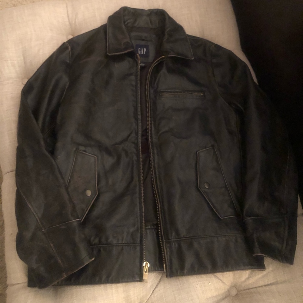 Chocolate Brown Leather Bomber Jacket